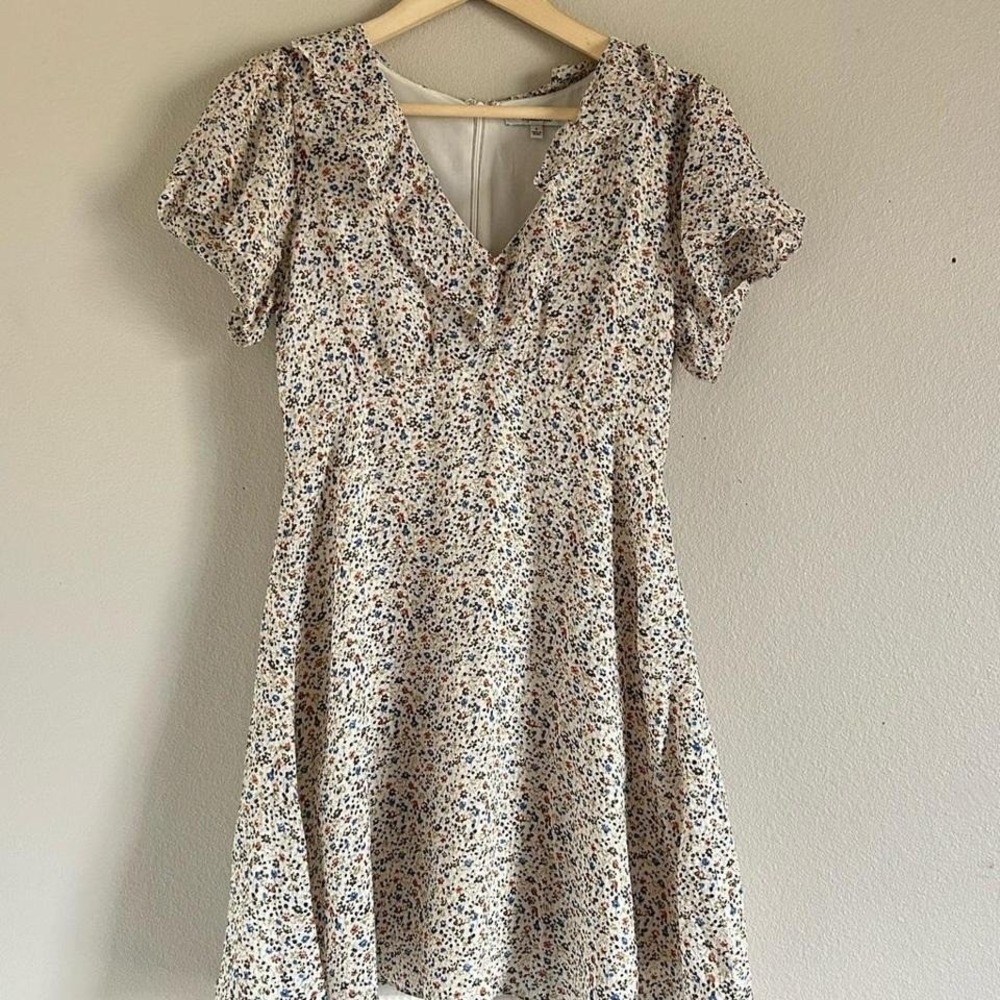 Madewell floral mini dress with ruffle sleeves Size 2